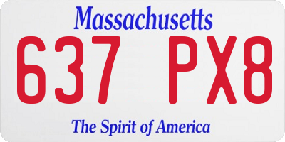 MA license plate 637PX8