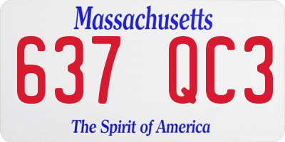 MA license plate 637QC3