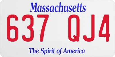 MA license plate 637QJ4