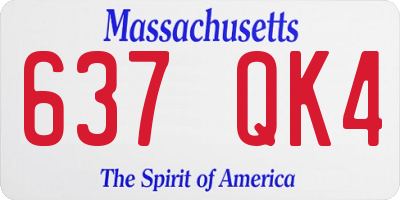MA license plate 637QK4