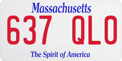MA license plate 637QL0