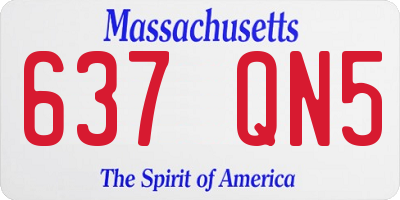 MA license plate 637QN5