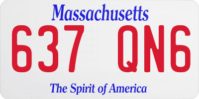 MA license plate 637QN6