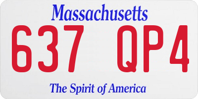 MA license plate 637QP4