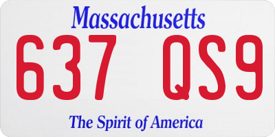 MA license plate 637QS9