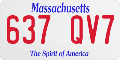 MA license plate 637QV7