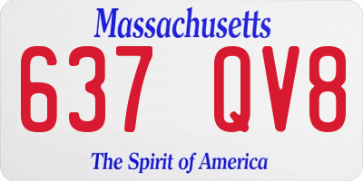 MA license plate 637QV8
