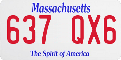 MA license plate 637QX6