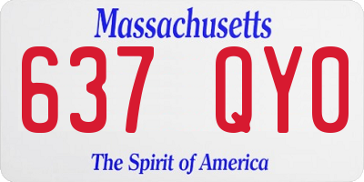 MA license plate 637QY0