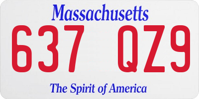 MA license plate 637QZ9