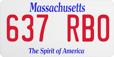 MA license plate 637RB0