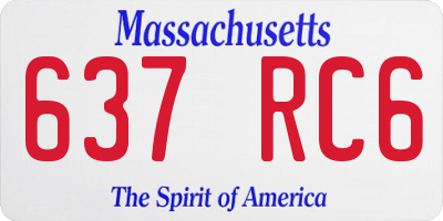 MA license plate 637RC6