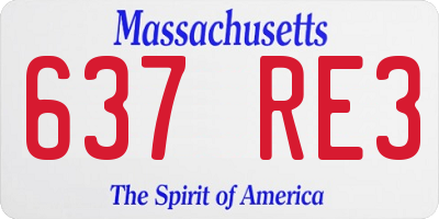 MA license plate 637RE3
