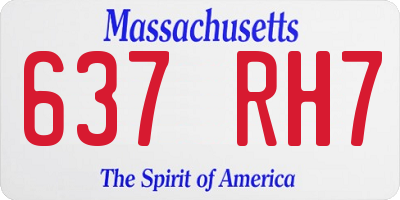 MA license plate 637RH7