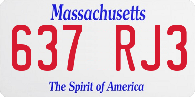 MA license plate 637RJ3