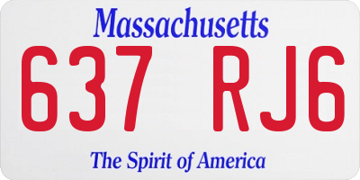 MA license plate 637RJ6