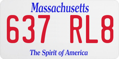 MA license plate 637RL8