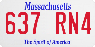 MA license plate 637RN4