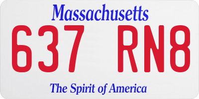MA license plate 637RN8