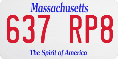 MA license plate 637RP8