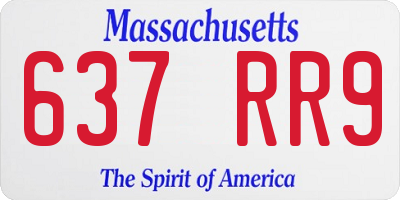 MA license plate 637RR9