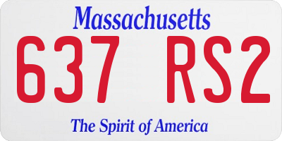 MA license plate 637RS2
