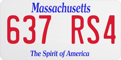 MA license plate 637RS4