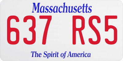 MA license plate 637RS5
