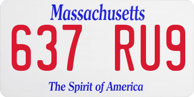 MA license plate 637RU9