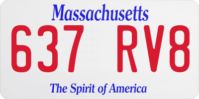 MA license plate 637RV8
