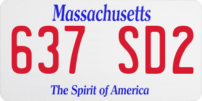 MA license plate 637SD2