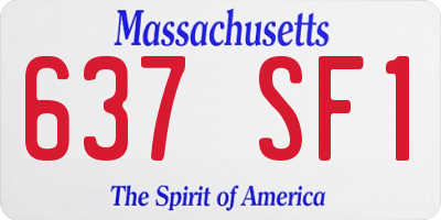 MA license plate 637SF1