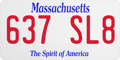 MA license plate 637SL8