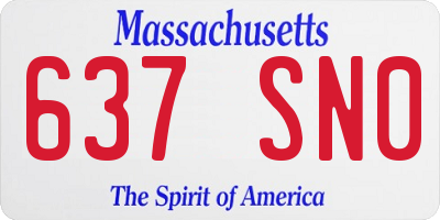 MA license plate 637SN0