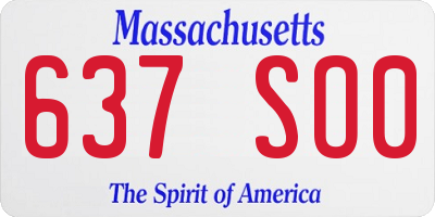 MA license plate 637SO0
