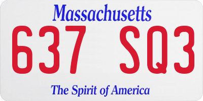 MA license plate 637SQ3