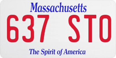 MA license plate 637ST0