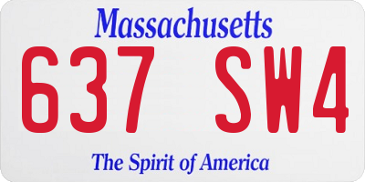 MA license plate 637SW4