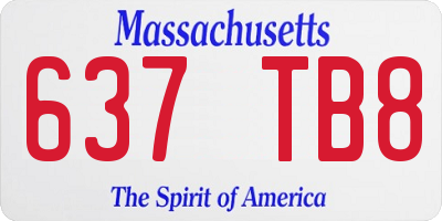MA license plate 637TB8
