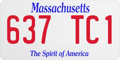 MA license plate 637TC1