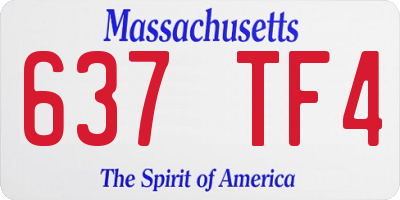 MA license plate 637TF4