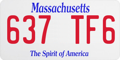 MA license plate 637TF6