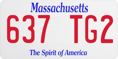 MA license plate 637TG2