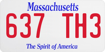 MA license plate 637TH3