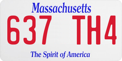 MA license plate 637TH4