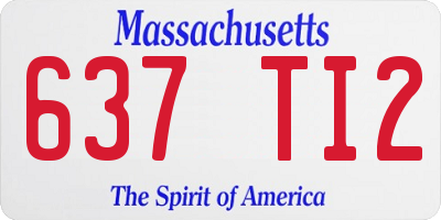 MA license plate 637TI2