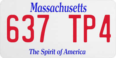 MA license plate 637TP4
