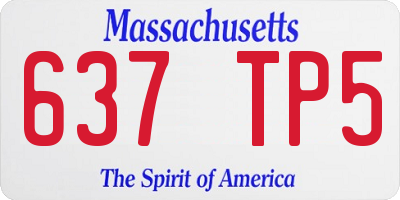MA license plate 637TP5