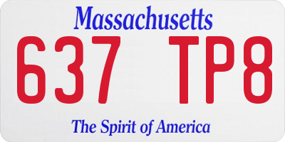 MA license plate 637TP8