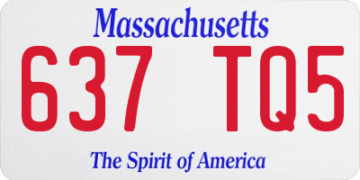 MA license plate 637TQ5